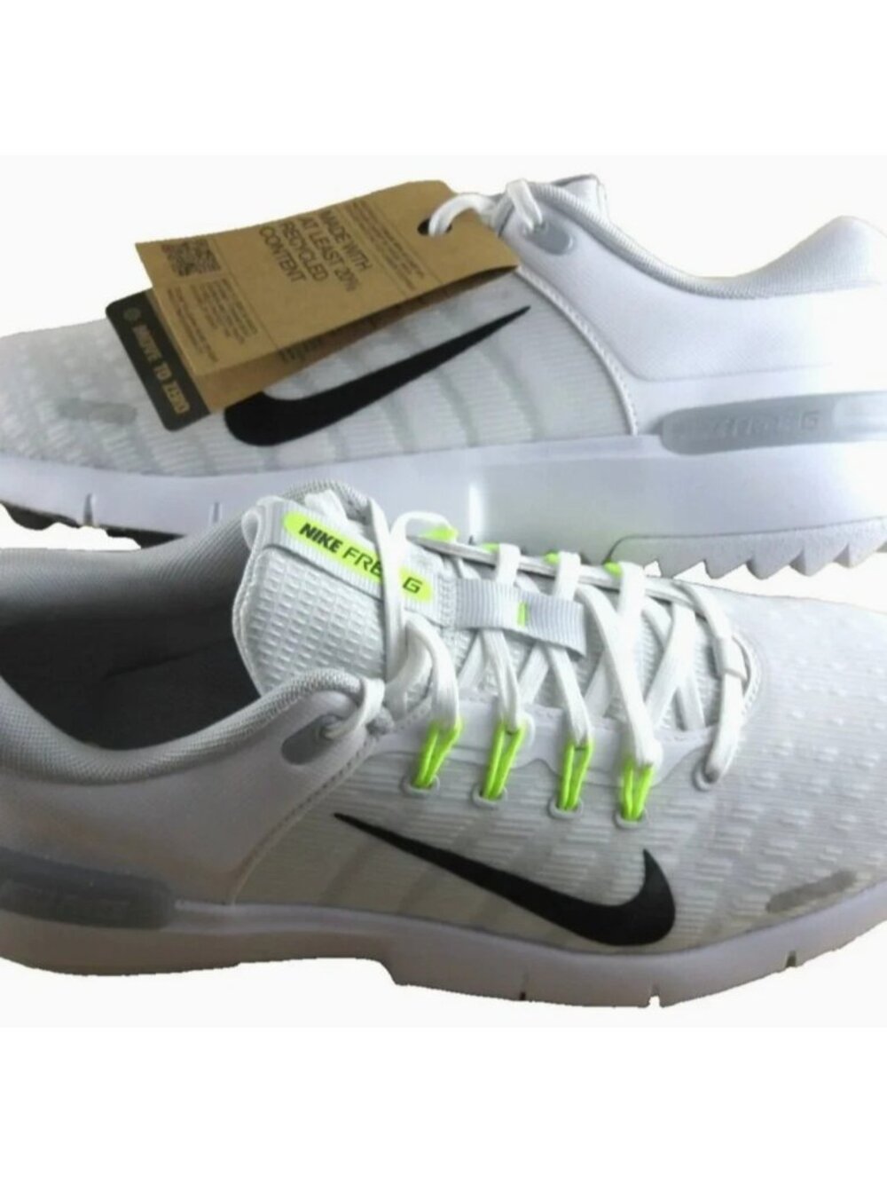 Men's Nike Free Golf NN Shoes White Black Pure Platinum Wolf Grey Size 10